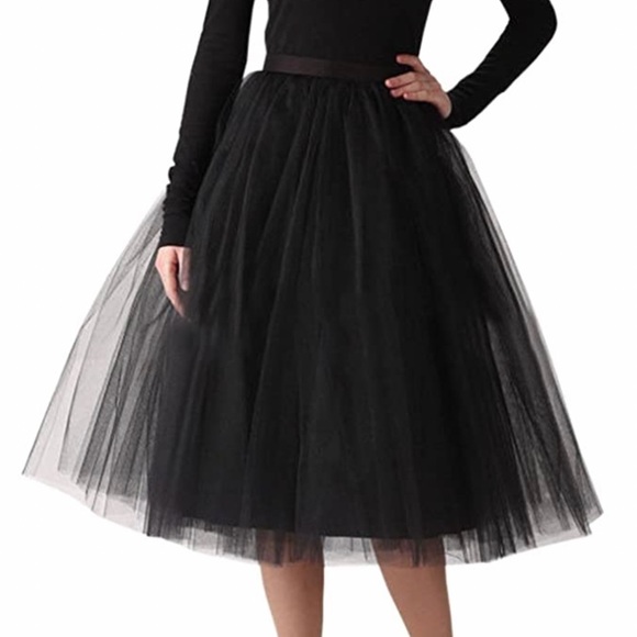 Dresses & Skirts - Black Tutu Tulle Swing Skirt With Elastic Waist Band Small